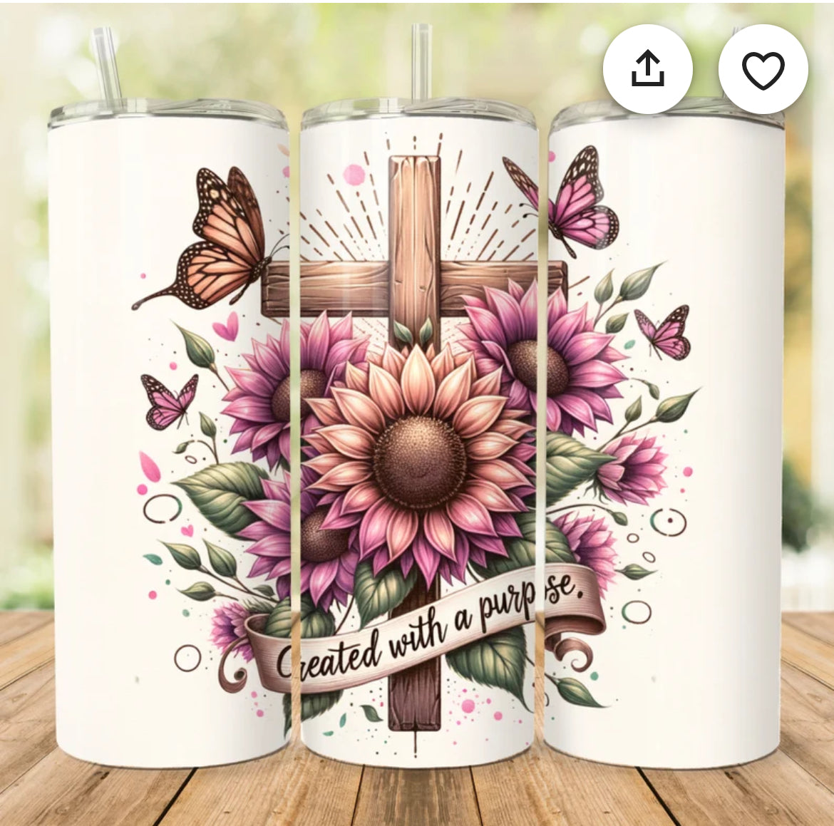 20oz Tumbler "Created with a purpose "