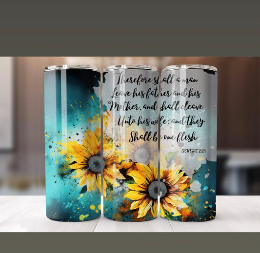 20oz Tumbler " Therefor Should a man leave his father