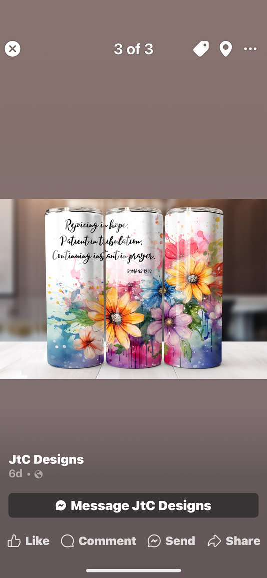 20oz Tumbler "Rejoicing in Hope"